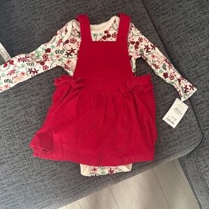 Carter's Red and White Floral One Piece